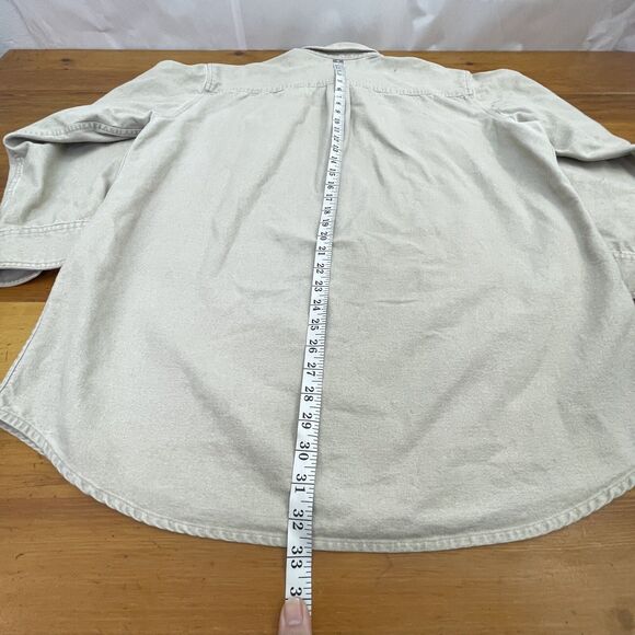 Guide Series Mens LT Large Tall Shirt Button Front Soft‎ Ivory Flannel Chamois - Picture 9 of 11
